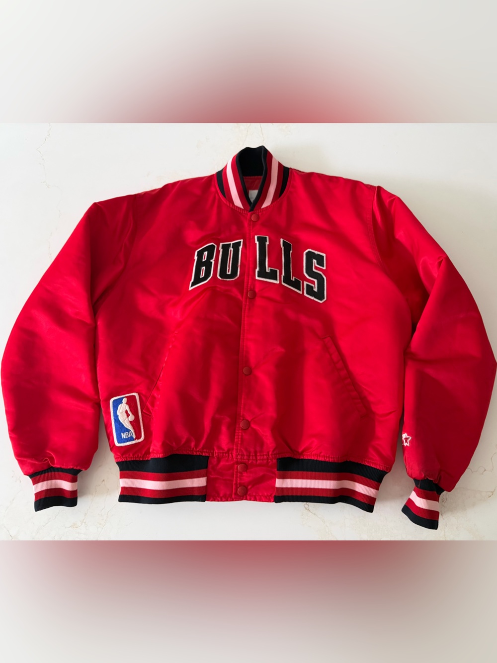STARTER Red Chicago Bulls vintage Satin Jacket